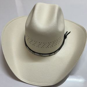 MEN'S "WESTERN HAT" COWBOY RIDING RODEO RANCH STYLE - WHITE - SIZE LARGE-